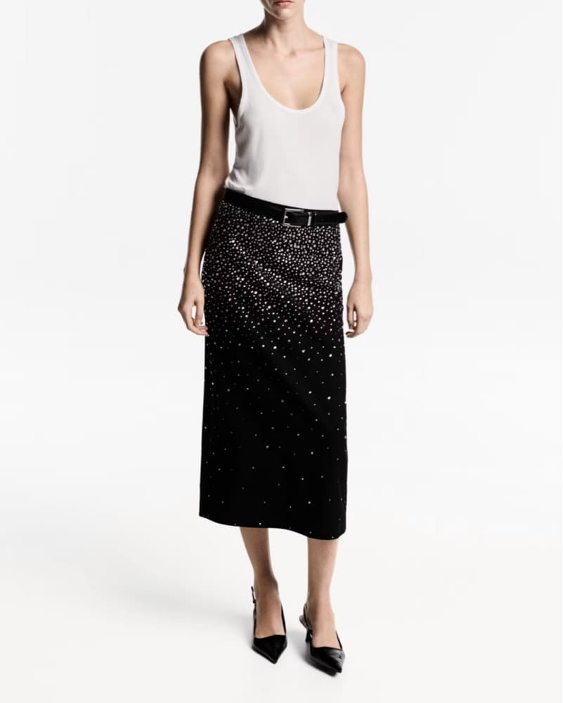 Party Midi Skirt With Rhinestones - Image 5