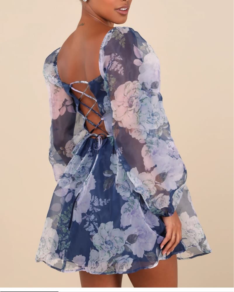 Ethereal Floral Mini Dress - Image 2