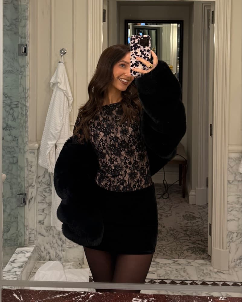 Black Lace Mini Revolve Dress - Image 3