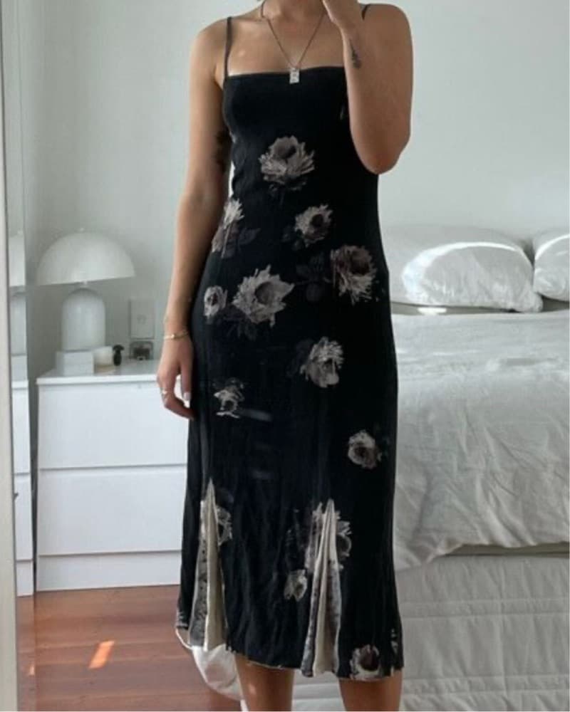 Prada Vintage 90s Floral Silk Dress - Image 1