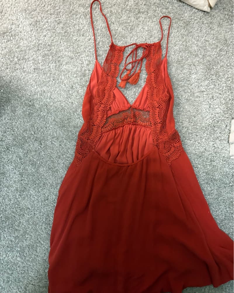 Pretty Short Burnt Orange Lulu’s Dress - Image 2