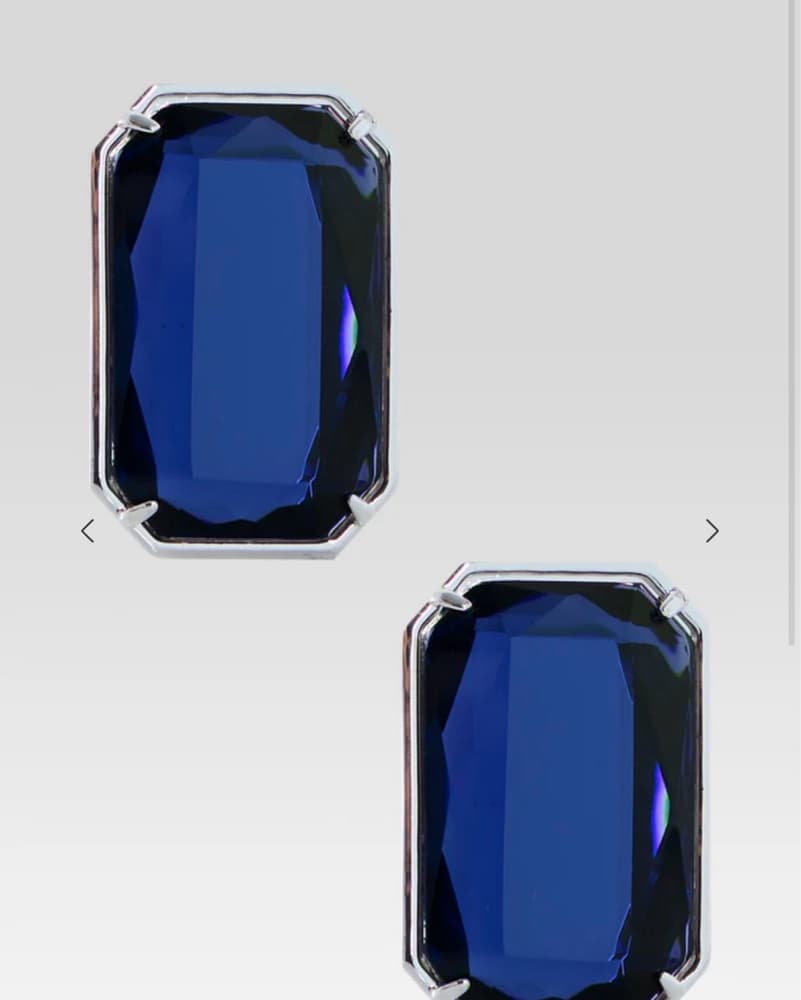 RetroFête Sapphire Statement Earrings - Image 2