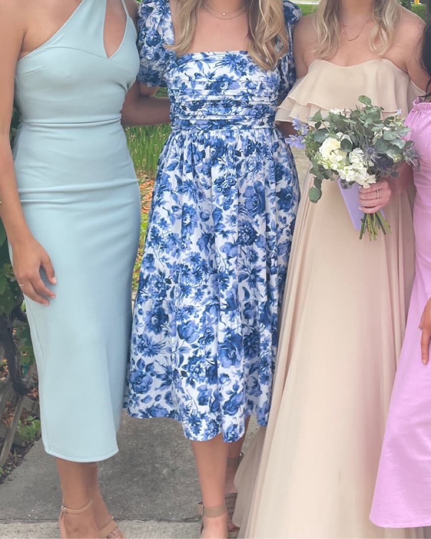 Blue And White Mid Length Dress - Image 1