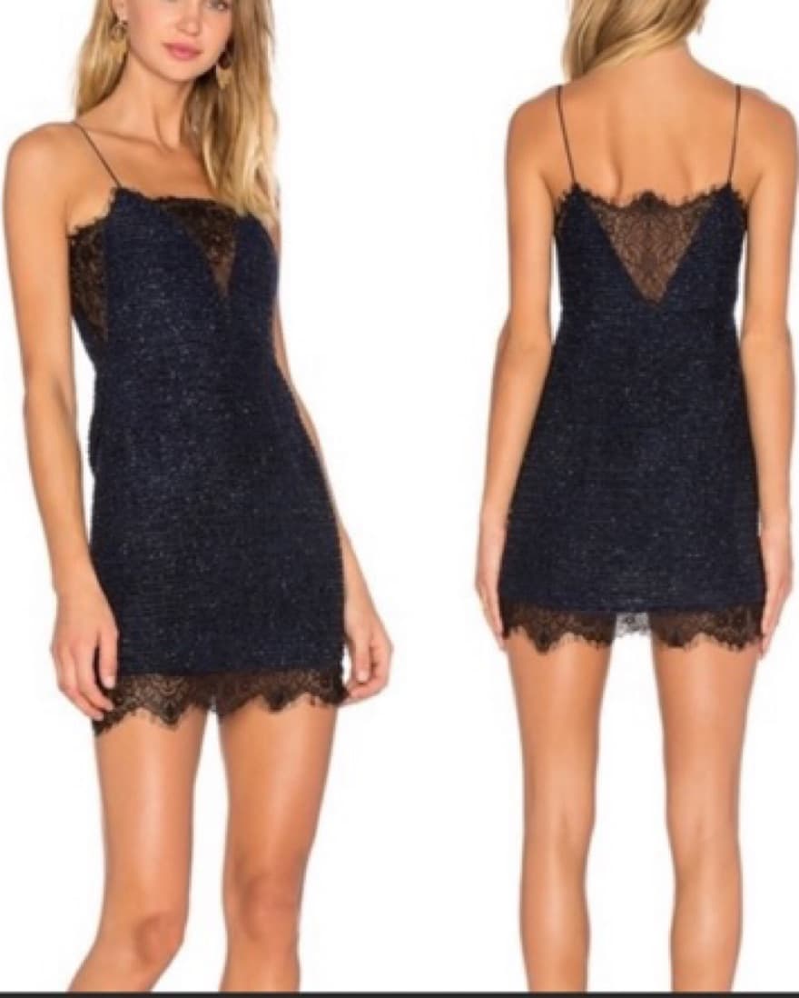 X By NBD Navy Sparkle Mini Dress - Image 2