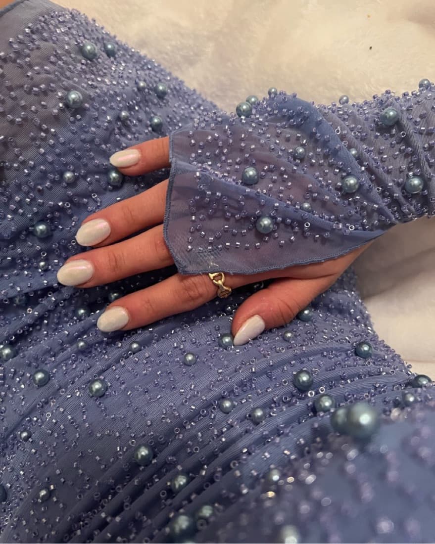 Sparkle Beaded Blue Set Dress  - Image 1
