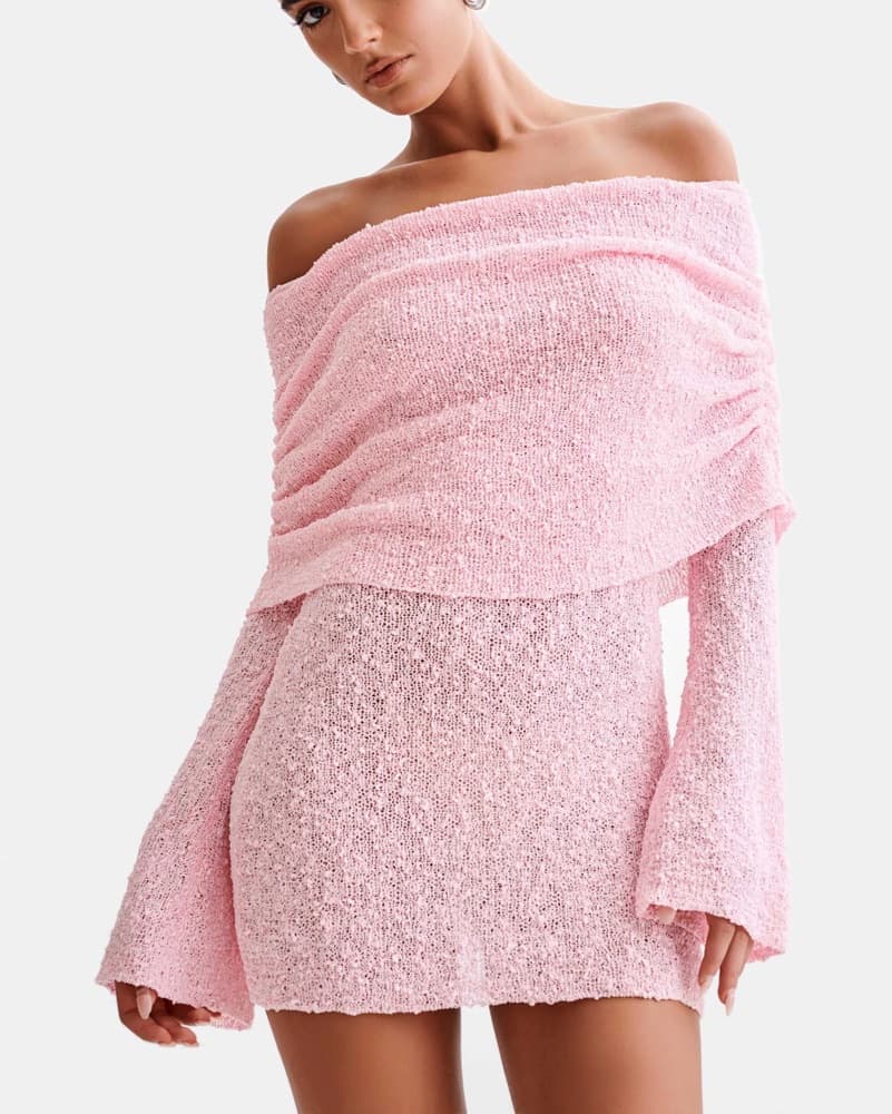 Marisol Off Shoulder Boucle Mini Dress  - Image 1