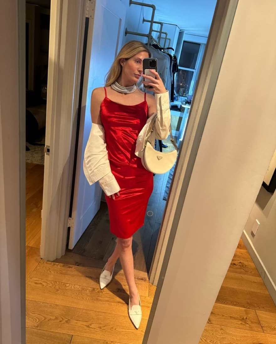 Reformation Red Suede Midi Dress  - Image 4
