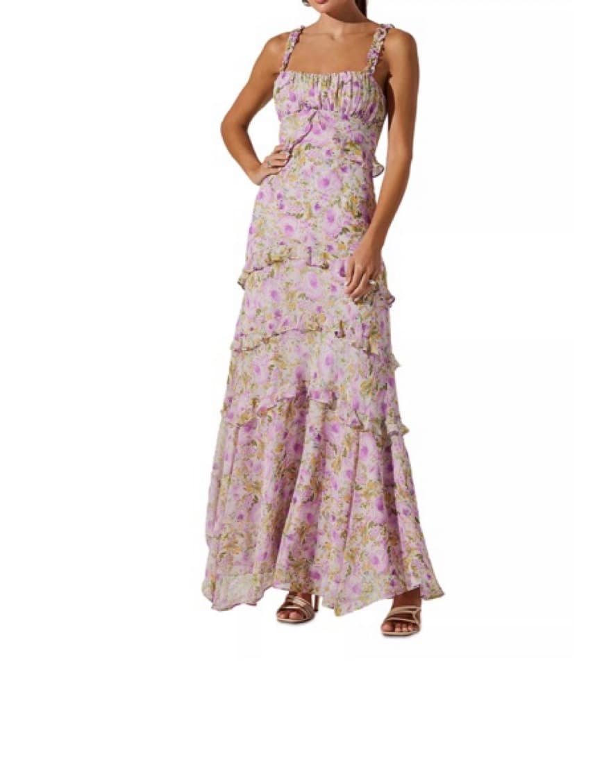 ASTR Olina Dress in Purple Floral - Image 1