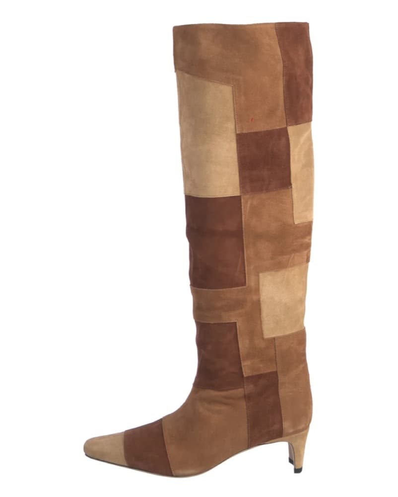 Staud Brown Suede Patch Tall Boots - Image 2