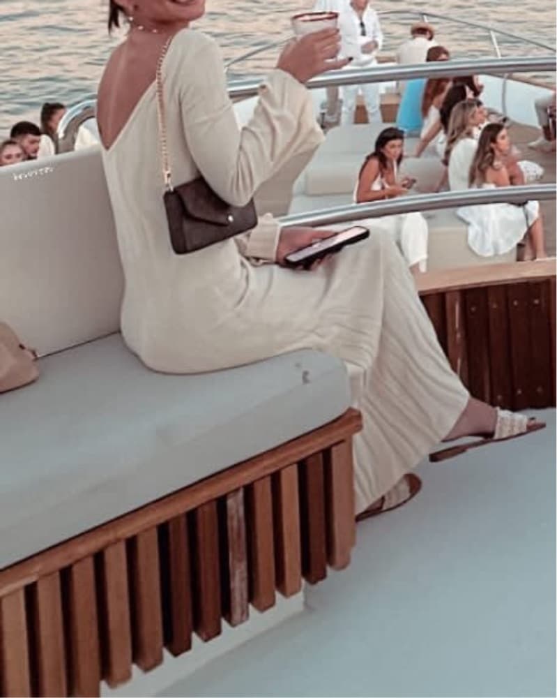 Meshki Cream Long-Sleeve Midi Dress - Image 4