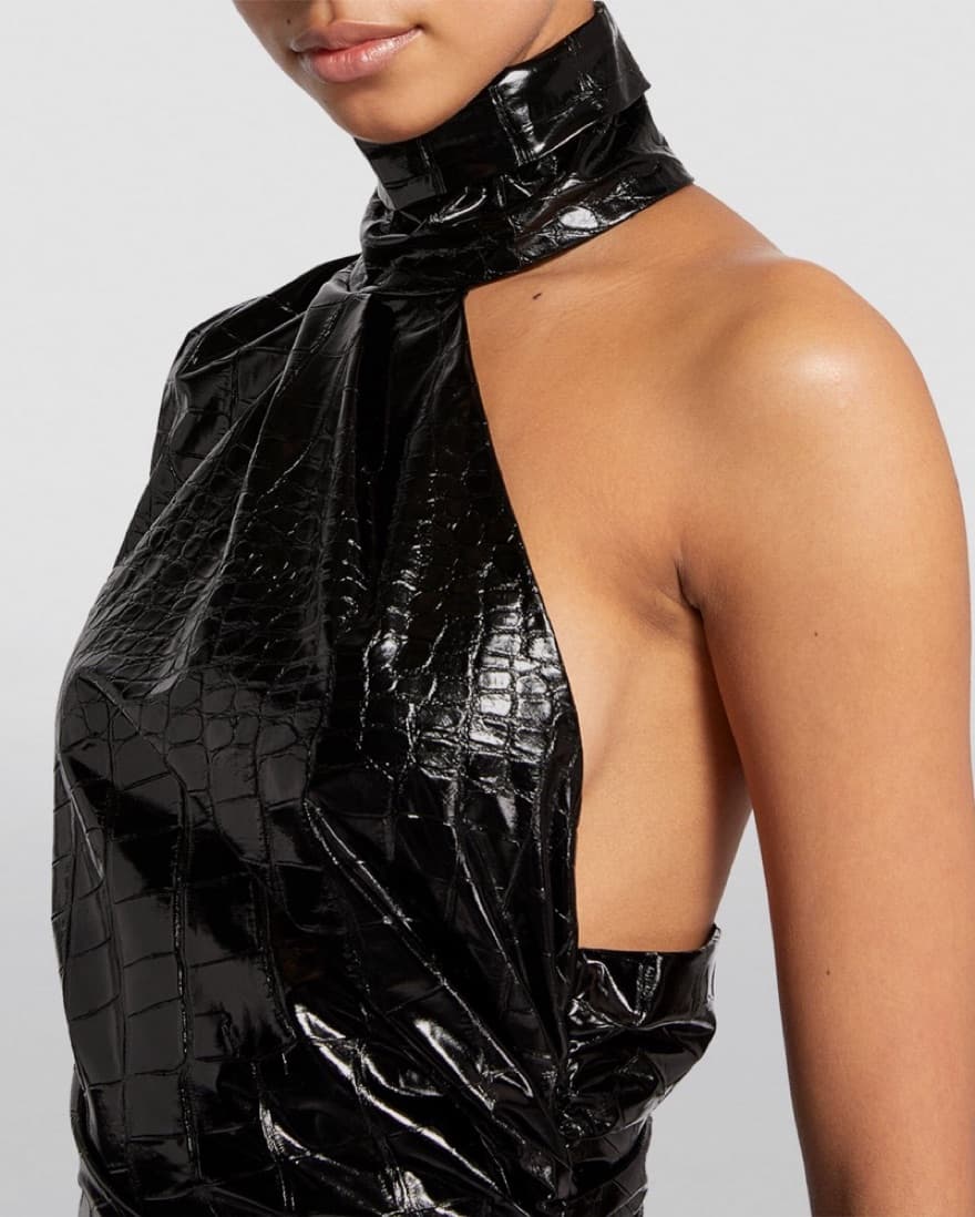 Alaia Black Croc Dress - Image 3