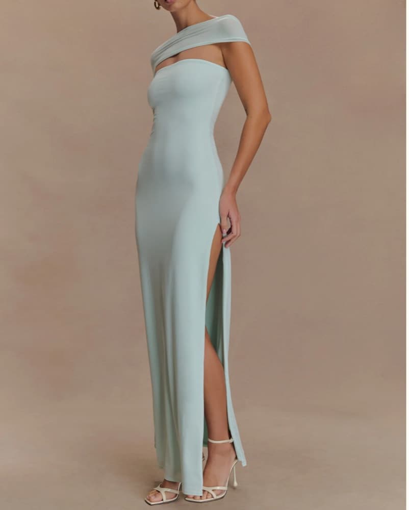 Meshki Aurora Slinky Split Maxi Dress - Image 3