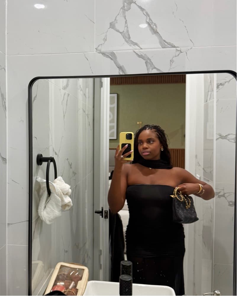 Elegant Black Mesh Off The Shoulder Dre' - Image 2
