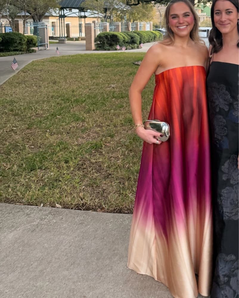 strapless ombré pleated taffeta gown - Image 1