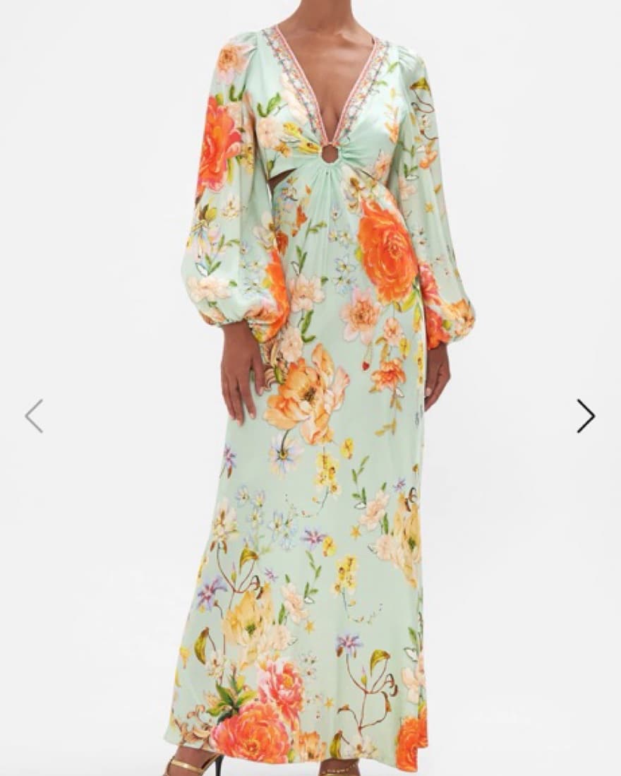 Camilla Silk Floral U-ring Cut Out Dress - Image 1