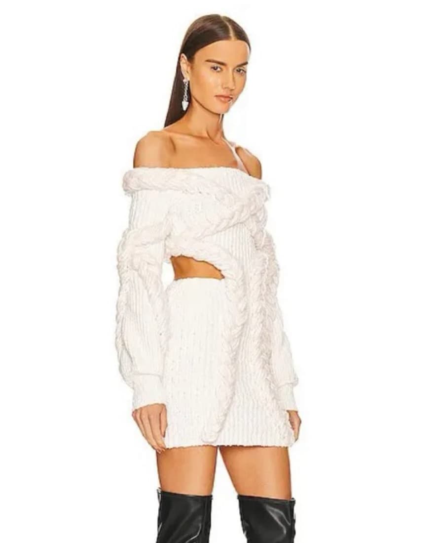NBD Elsie Boucle Mini Dress With Cables - Image 1
