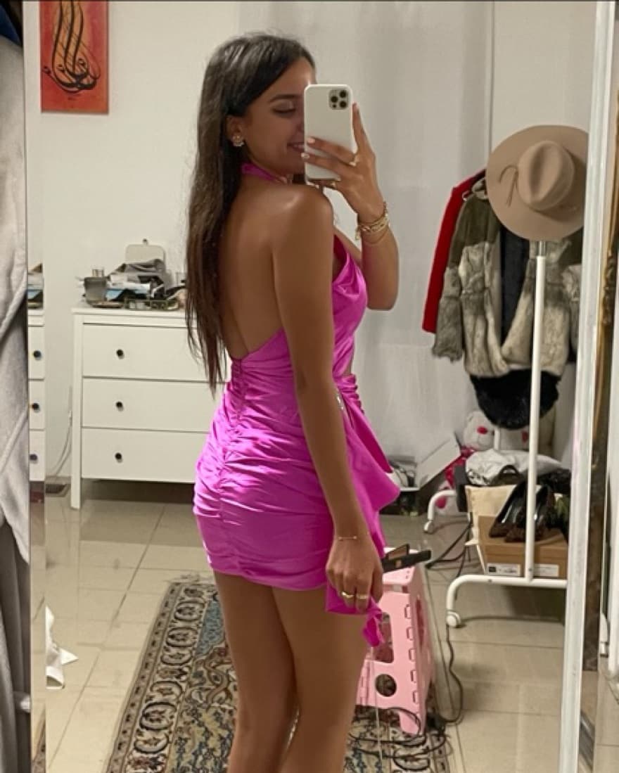 Silk Mini Halter Neck Dress  - Image 2
