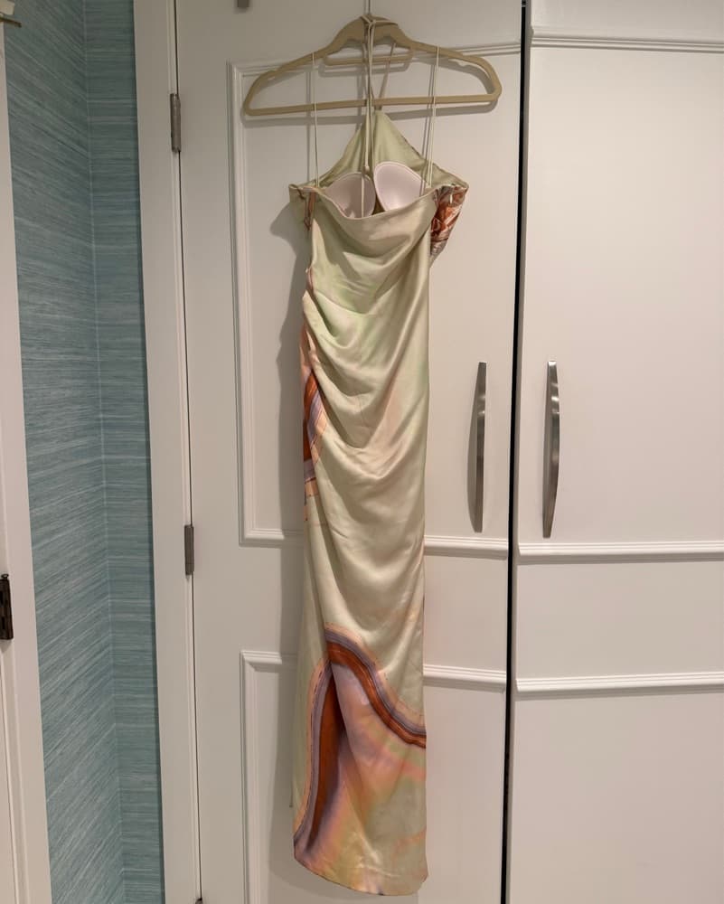 Mint Multi Satin Gown - Image 2