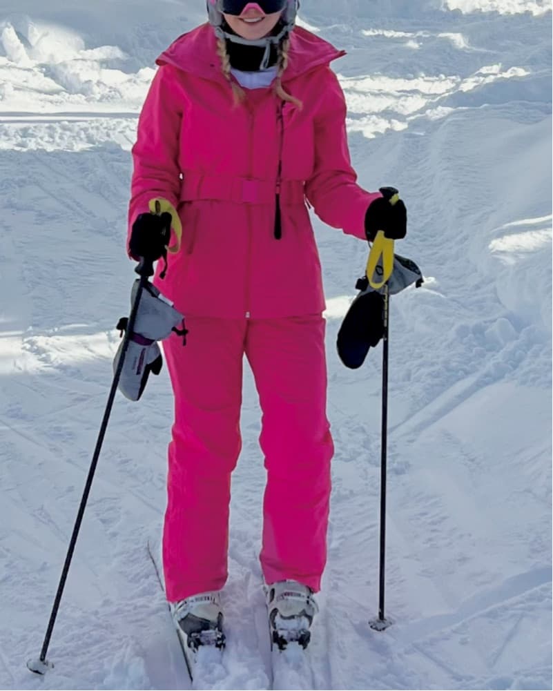Halfdays Pink Ski Jacket And Bib Pants - Image 1