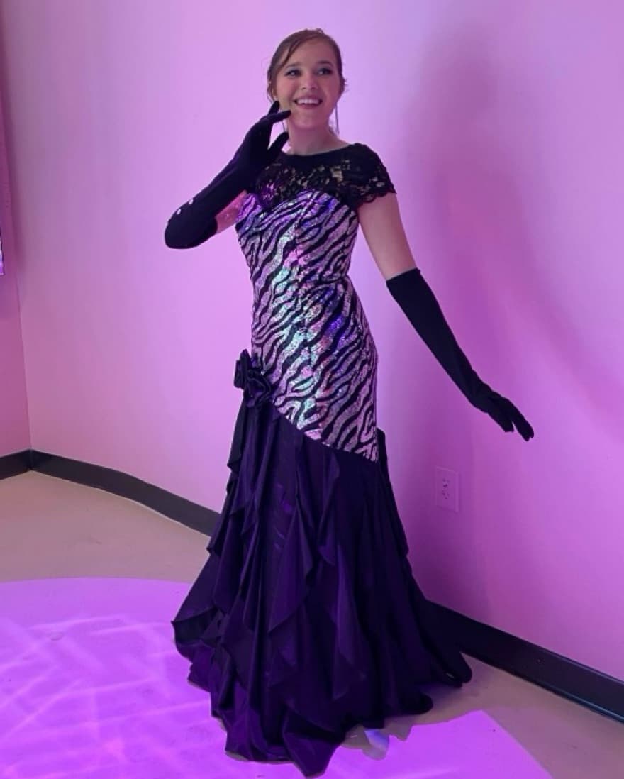 Strapless Sequin Zebra Print Dress - Image 1