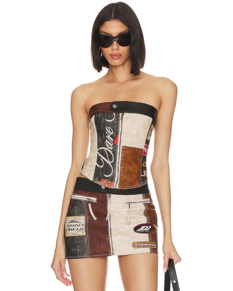 Jaded London Faux Leather Corset Top - Image 3