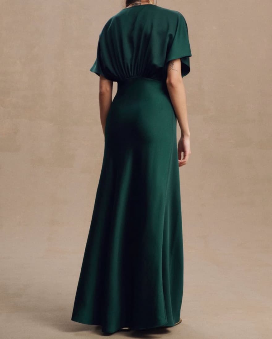 BHLDN Leila Deep-V Flutter-Sleeve Satin  - Image 3