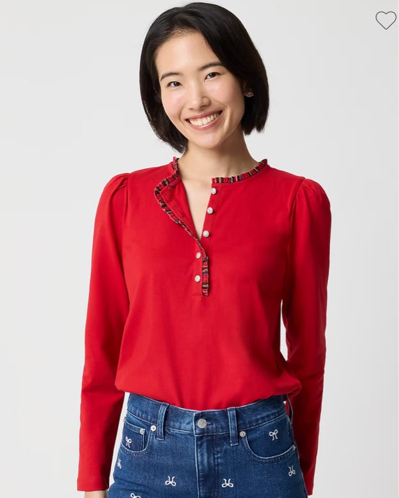 J Crew Red Blouse  - Image 1