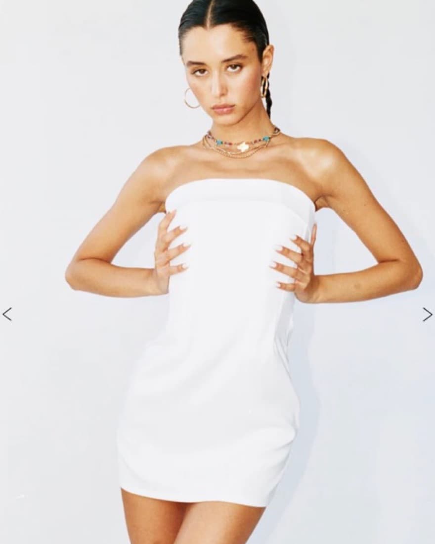 With Jean White Corset Dress Small  - Image 1