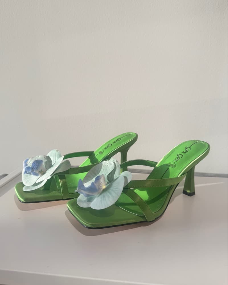 Green Orchid Kitten Heel - Image 3