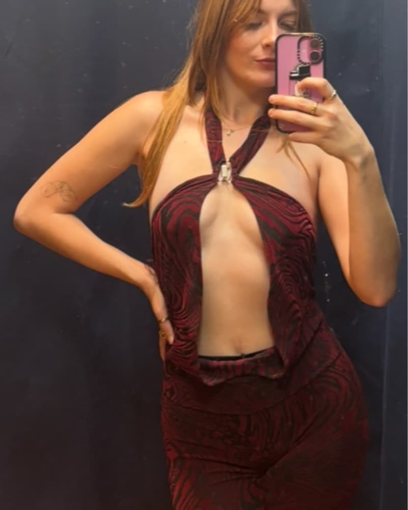 I AM GIA Red & Black Valnetina Jumpsuit - Image 2
