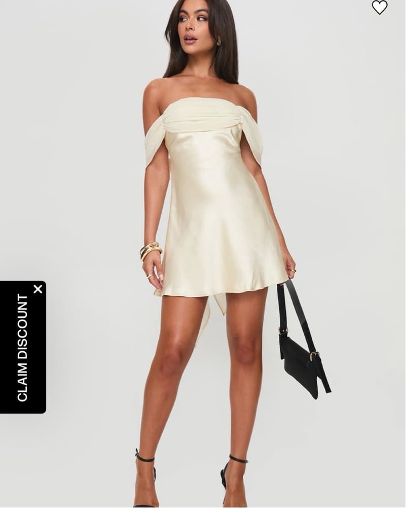 Princess Polly Elegant Mini Dress Cream - Image 3