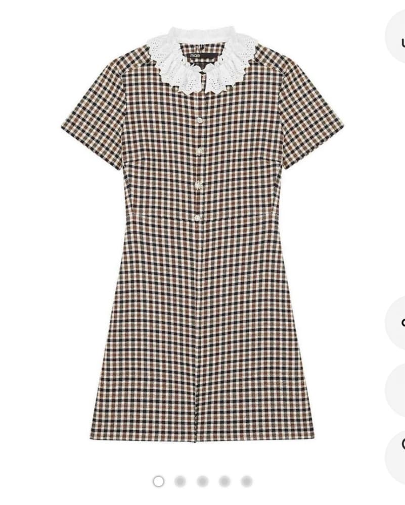 Maje Lace Plaid Dress - Image 3