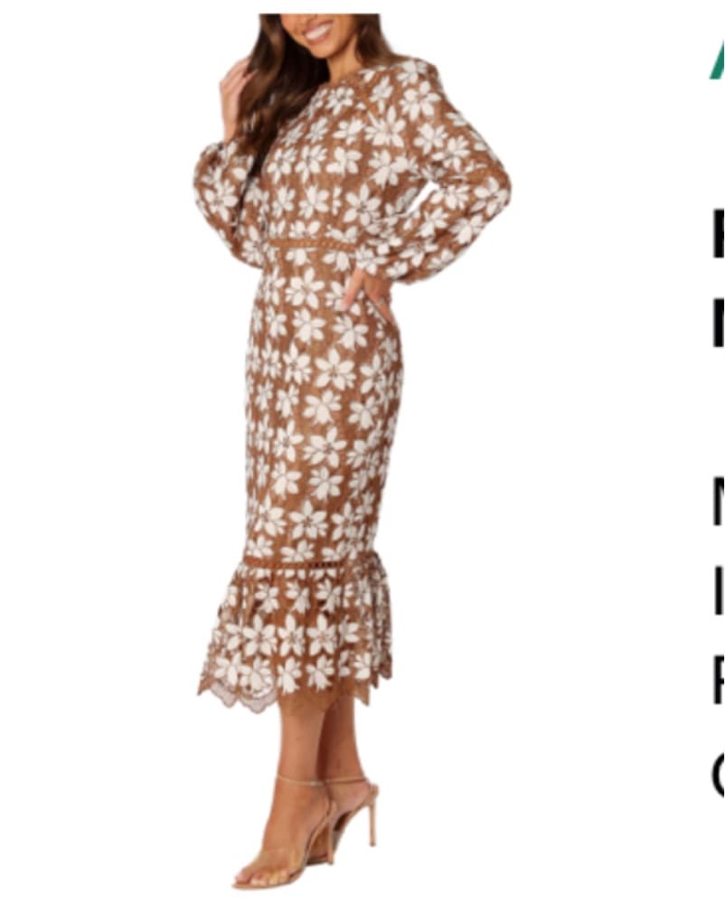 Petal And Pup Brown/White Floral Midi - Image 1