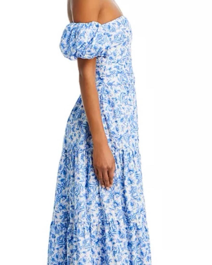 Vibrant Floral Off-Shoulder Maxi Dress - Image 1