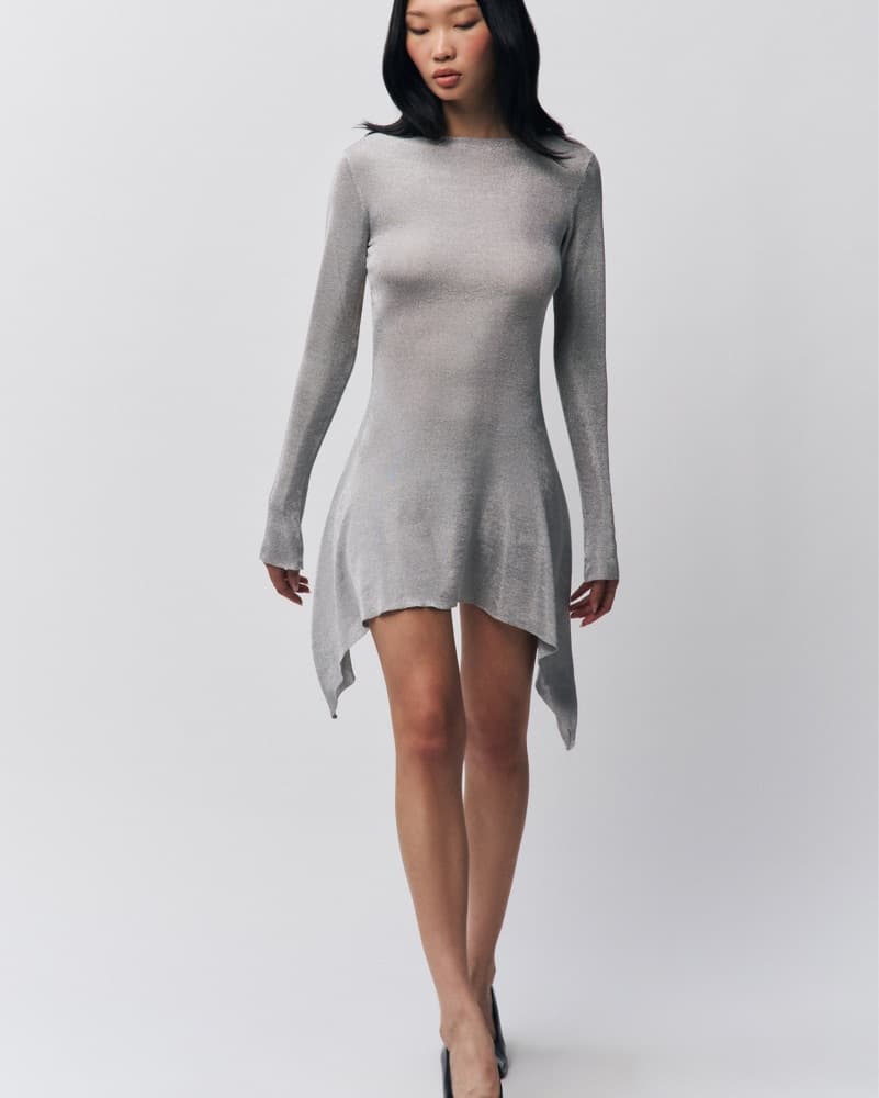 Sophisticated Gray Guizo Backless Dress - Image 1