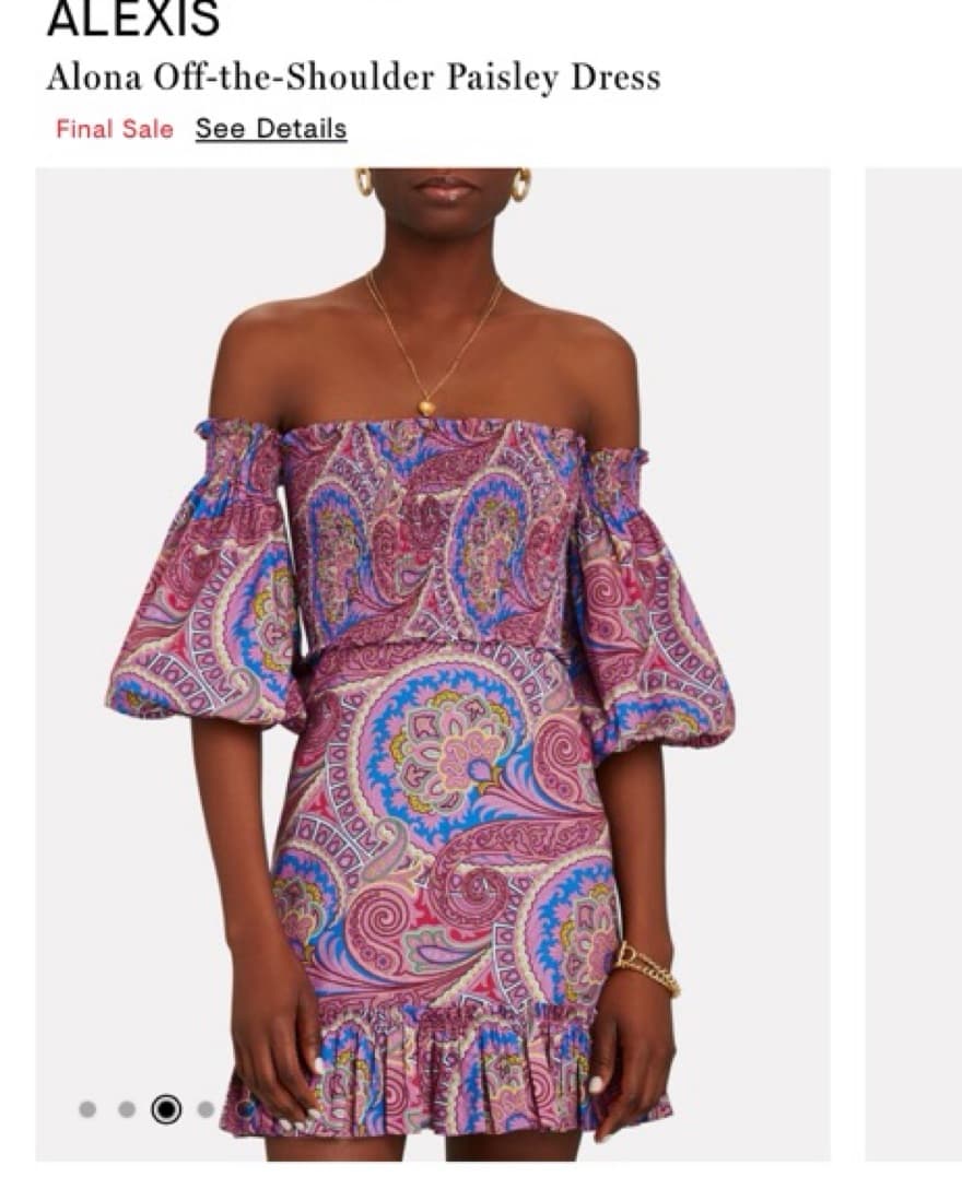 Alexis off The Shoulder Paisly Dress - Image 1