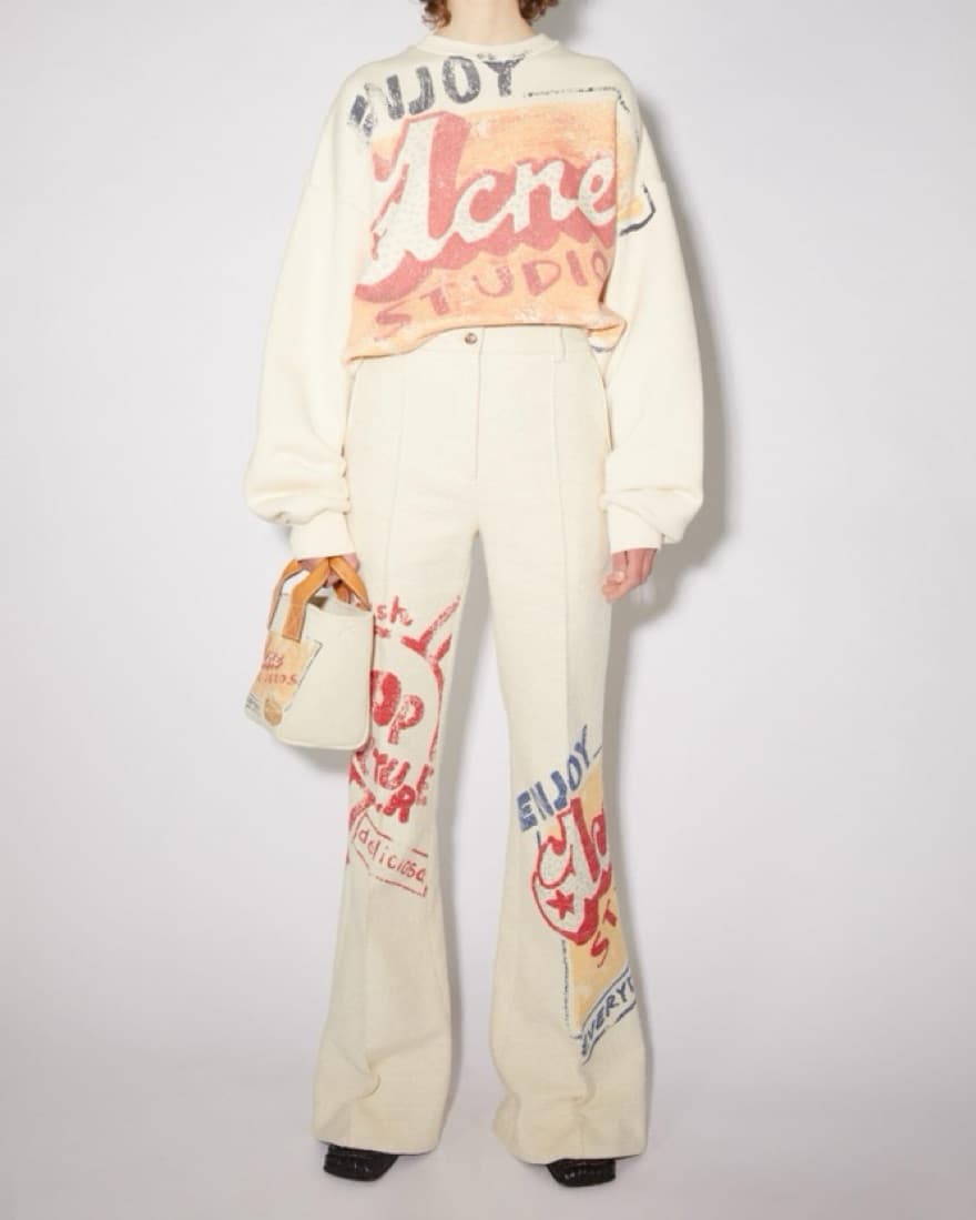 ACNE STUDIOS - Printed Wide Leg Trousers - Image 1