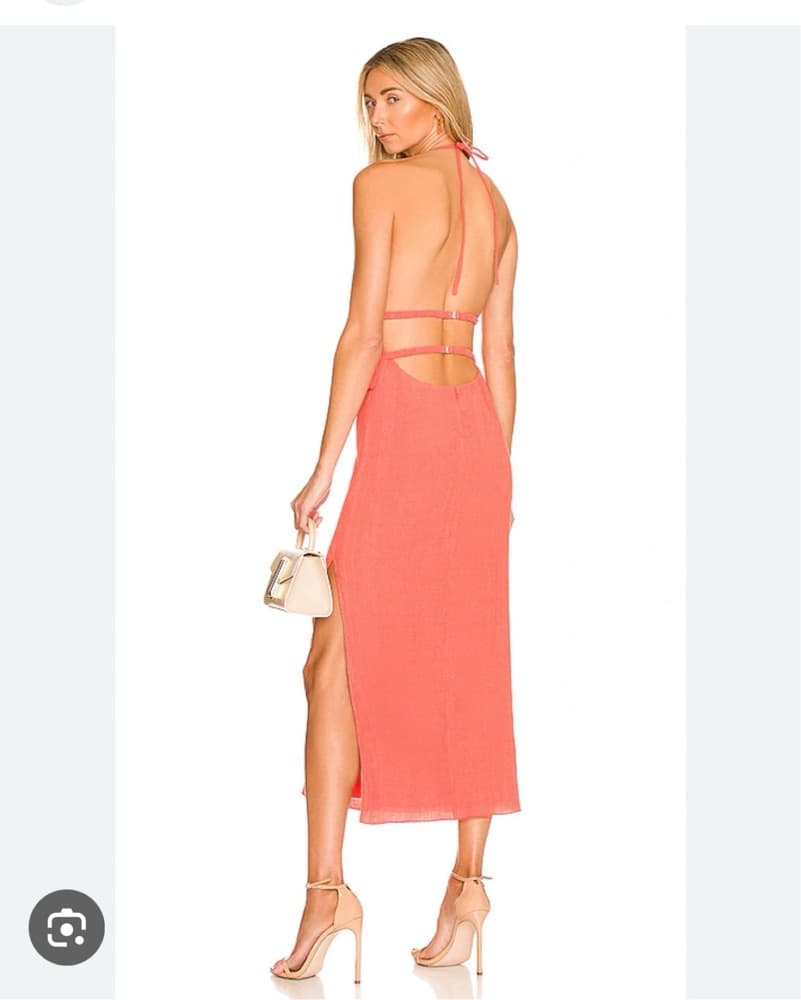 L’Academie Coral Halter Midi Dress - Image 2