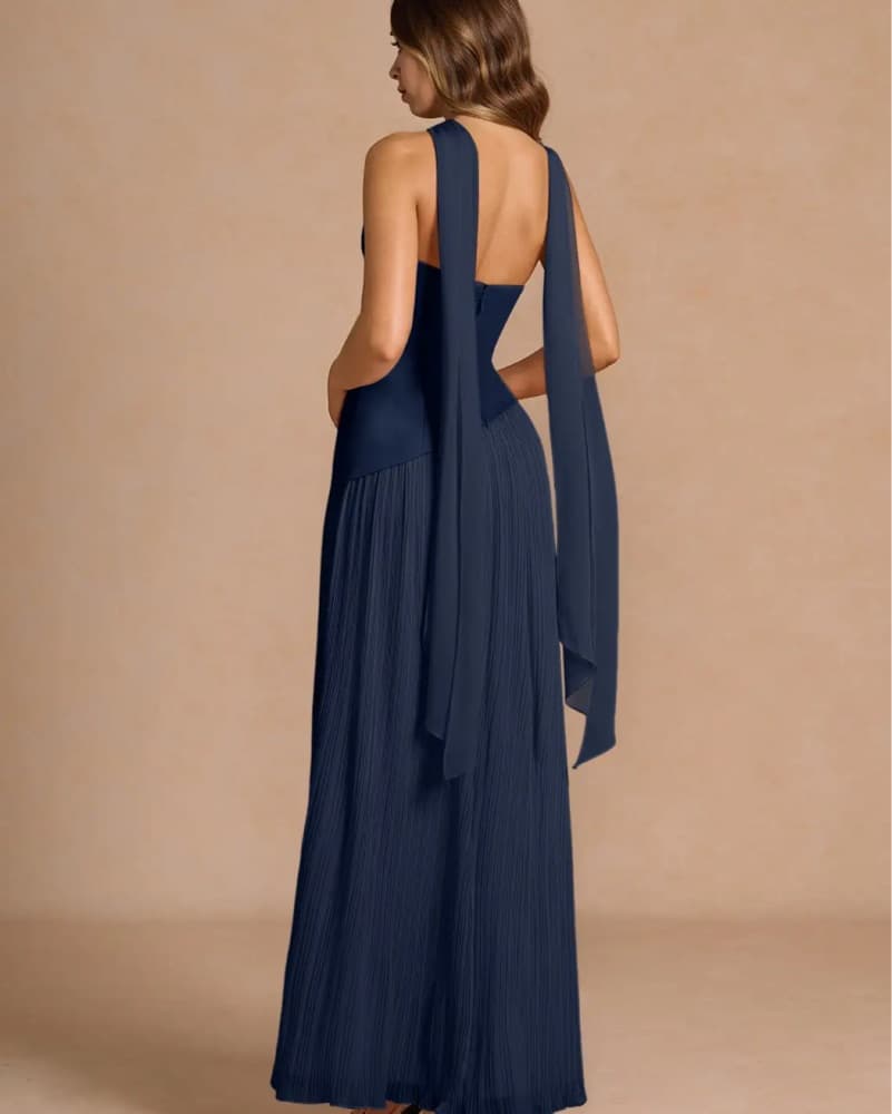 Azazie - TIERNEY Navy Maxi Dress  - Image 1
