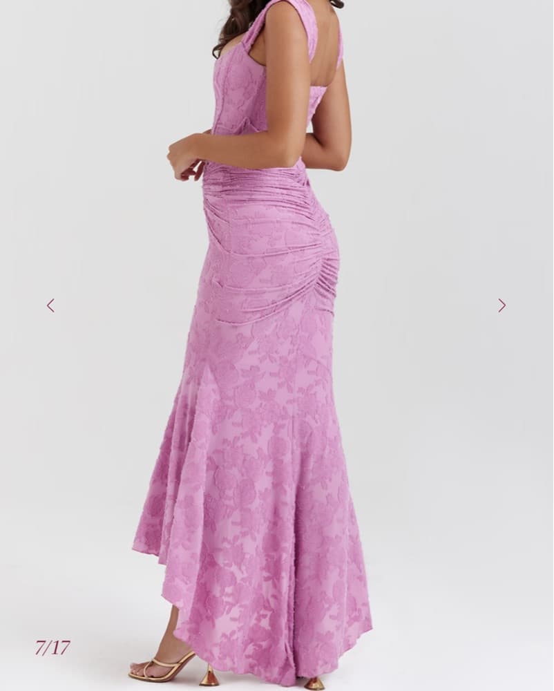 House of CB Cesca Pink Floral Maxi Dress - Image 4