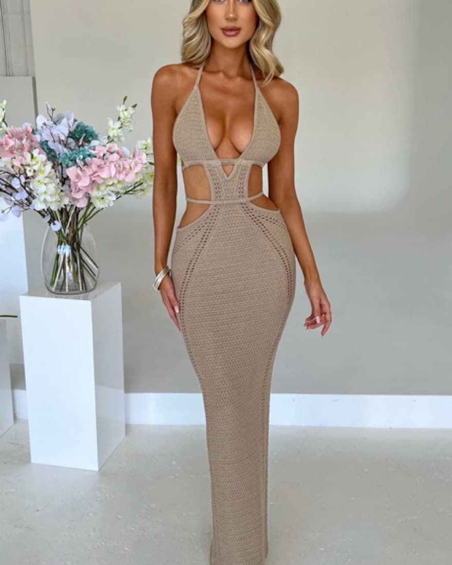 Alluring Crochet Maxi Dress - Image 1