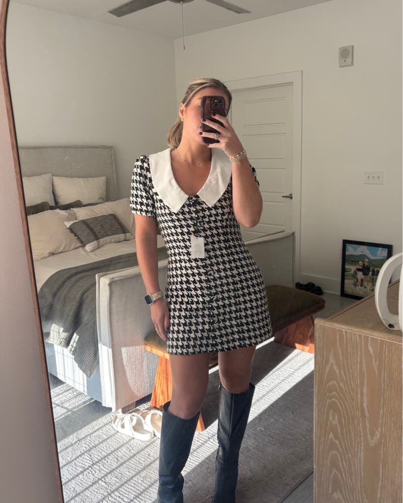 Houndstooth Mini Dress  - Image 3