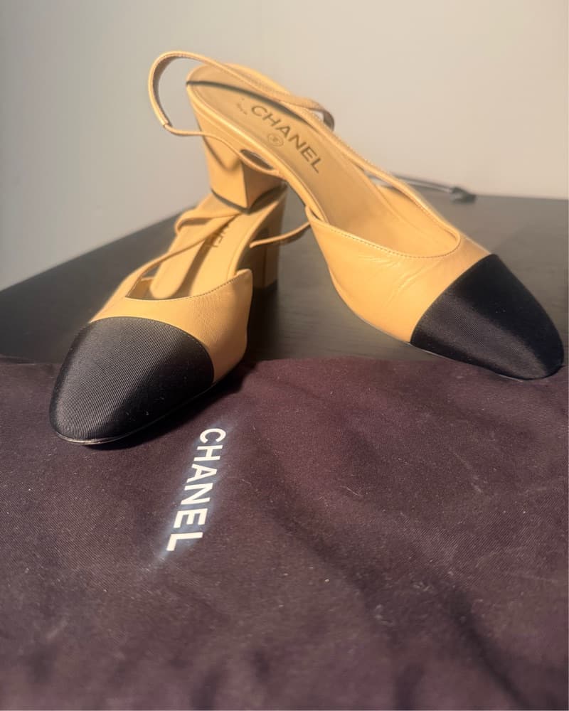Chanel Slingback Beige And Black 40   - Image 2
