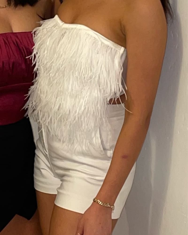 White Feathered Top - Image 2