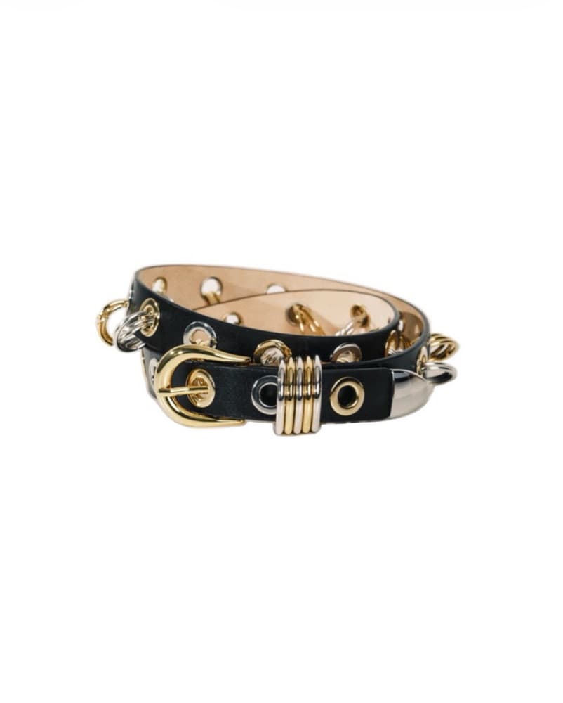 Déhanche Revenge Blk Mixed Metal Belt M - Image 1