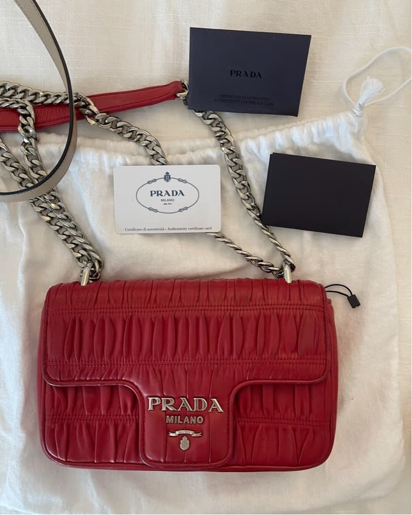 Prada Red Quilted Shoulder Bag - Image 1
