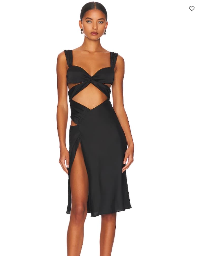 Guizio Black Midi Cutout Dress - Image 1
