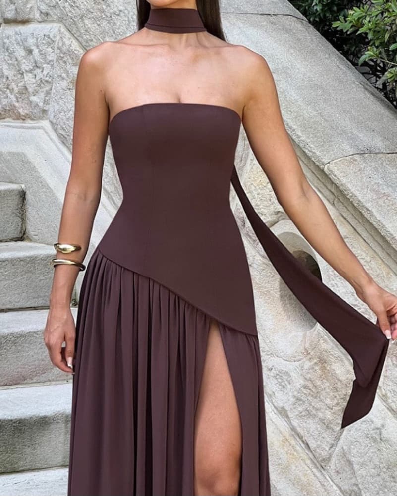 Brown Babyboo Dress (maliyah maxi) - Image 1