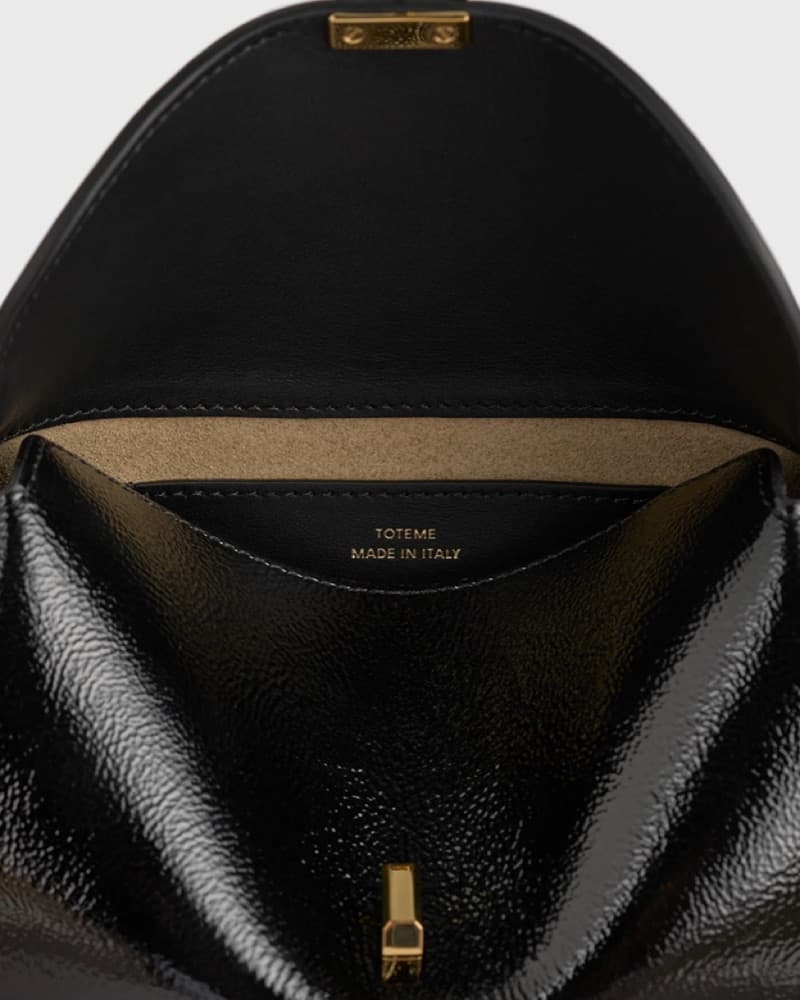 Toteme Mini T-lock Clutch in Black - Image 3