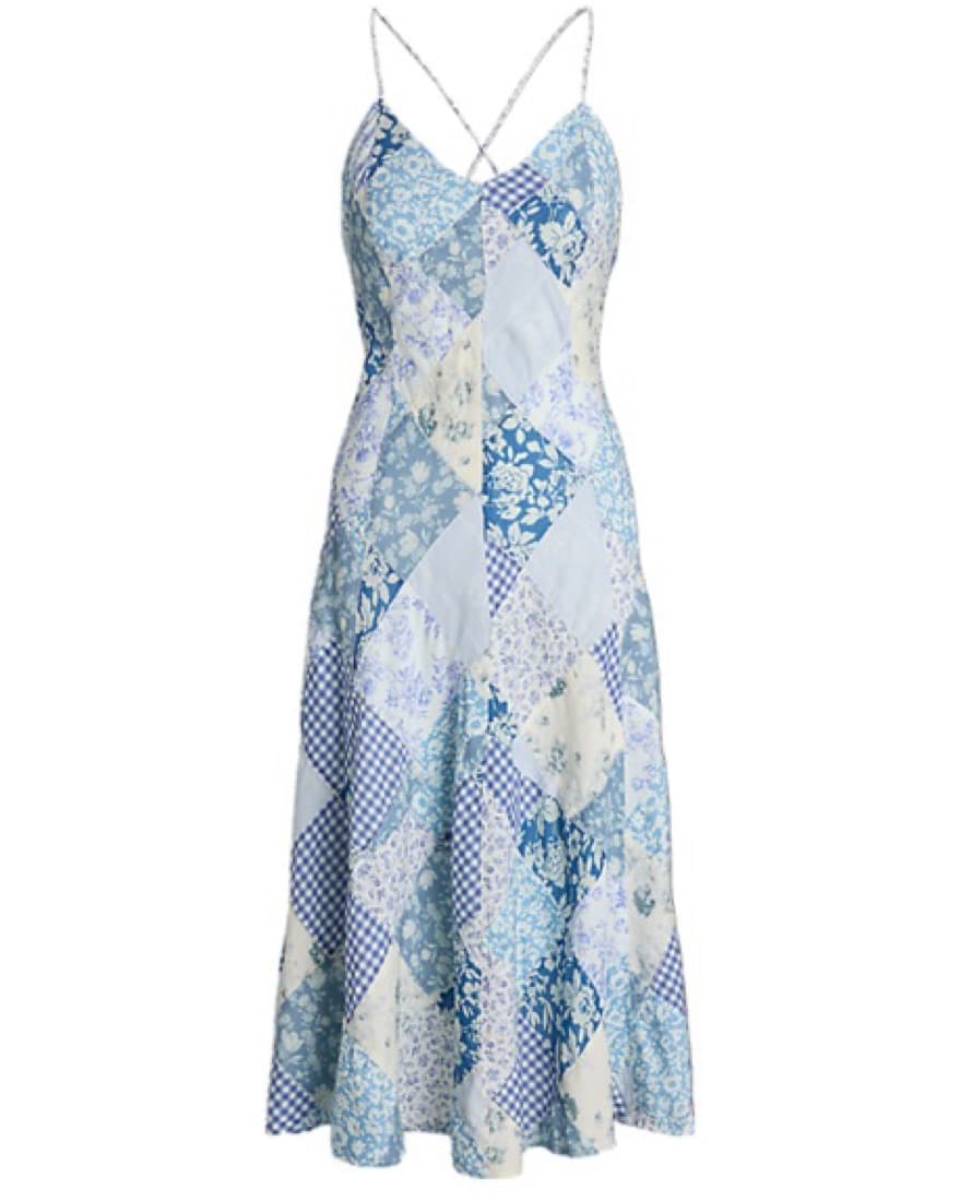 Polo Ralph Lauren Blue Patchwork Dress - Image 1